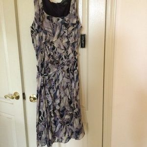 Purple & taupe sleeveless scoop neck party dress sz 14w NWT